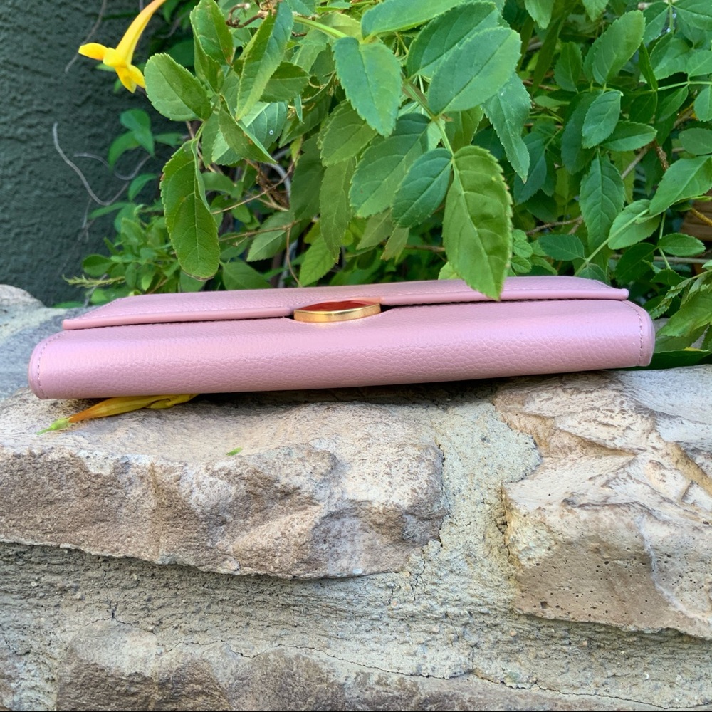 LULU GUINNESS pink lip Cora leather wallet - Picture 12 of 16